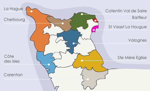 Carte du pays du Cotentin